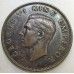 NEW ZEALAND 1945 . ONE 1 PENNY . ERROR . BURNISHED